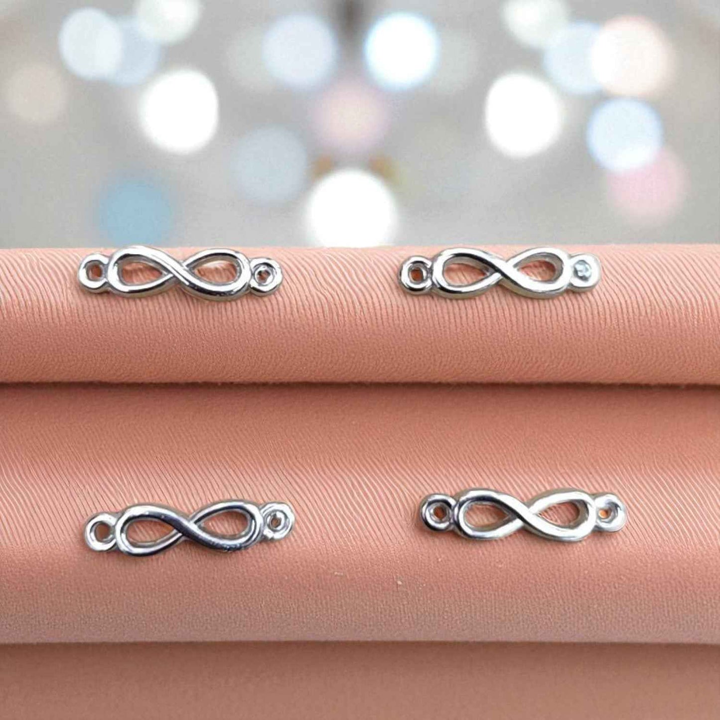Small Silver Infinity Charms With Hook - 1 Pc ( Type 2 )