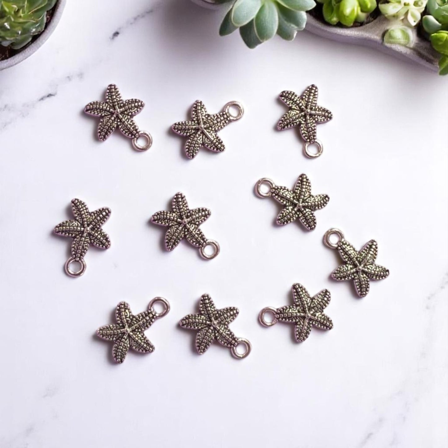 Star Fish Silver Metal Charm