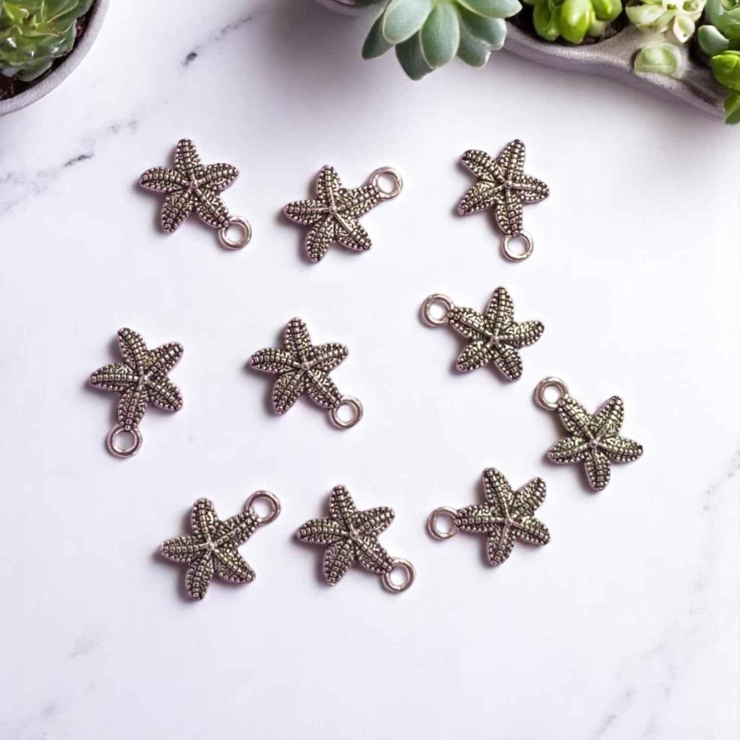 Star Fish Silver Metal Charm