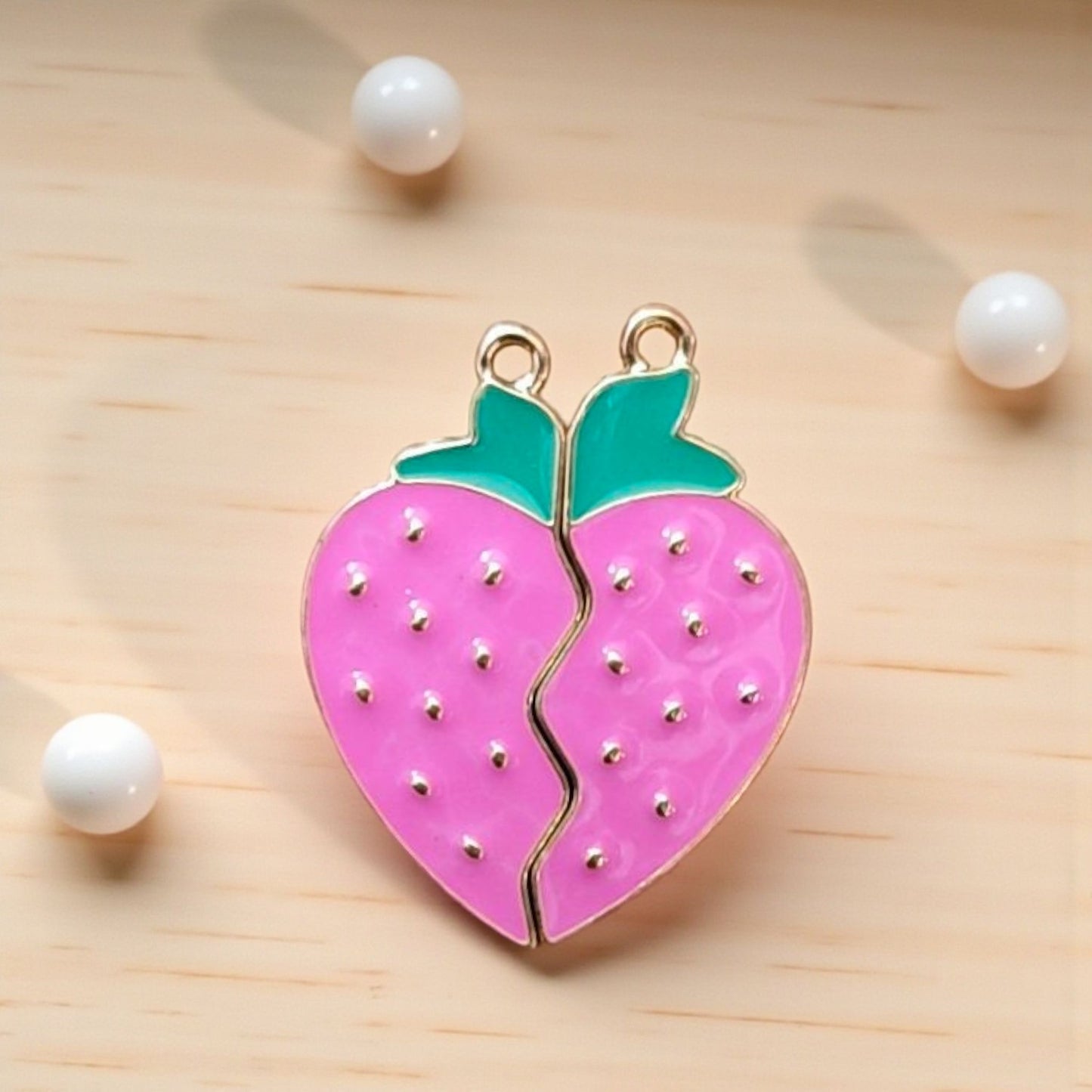 Strawberry Magnetic Charm – Cute Fruit Charm for Bracelets, Keychains & Gifts