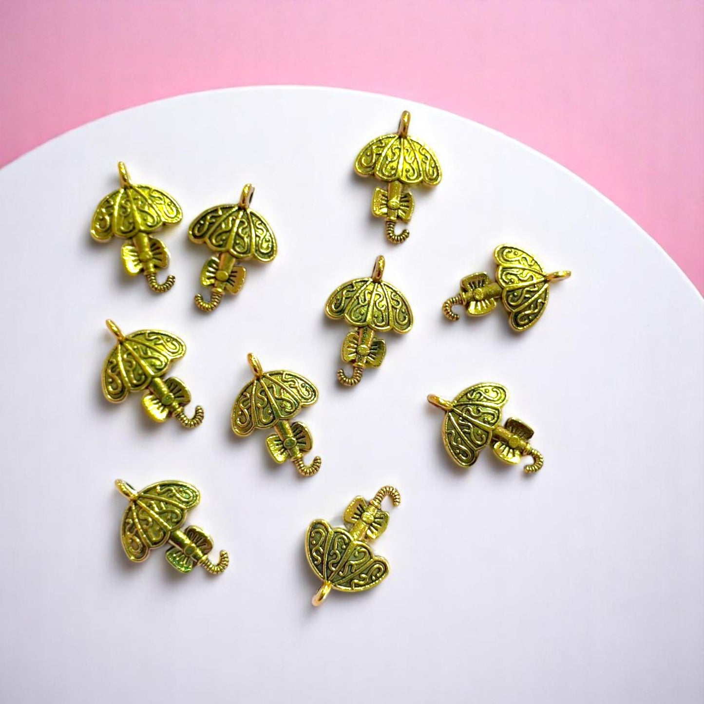 Umbrella Gold Metal Charms
