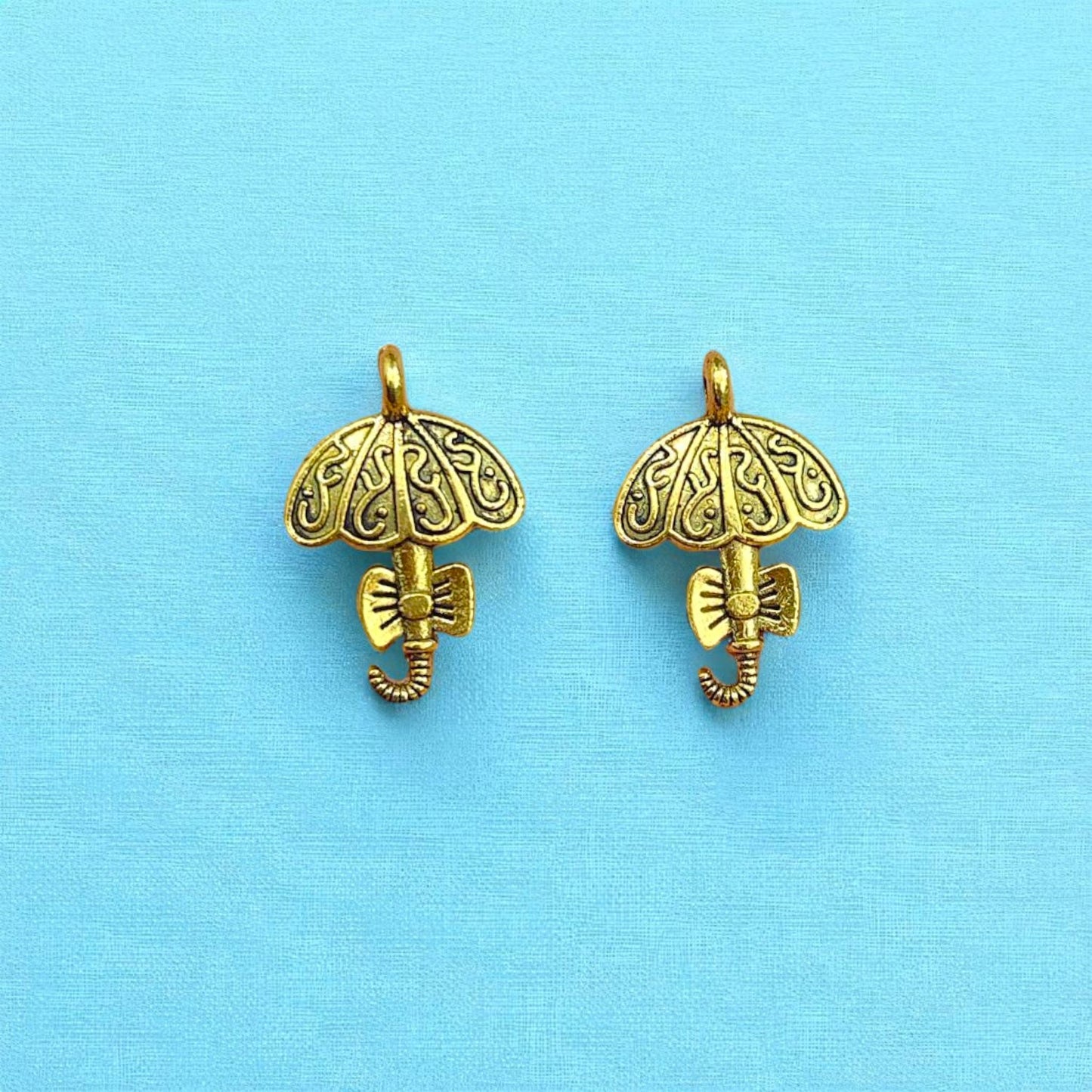 Umbrella Gold Metal Charms