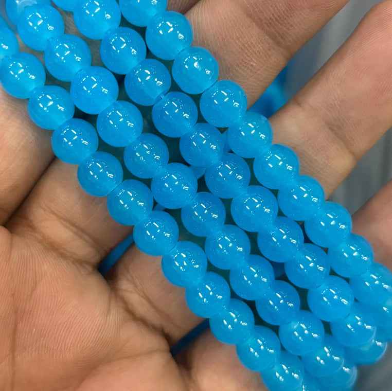 Dark Blue Jelly Beads - 8 mm