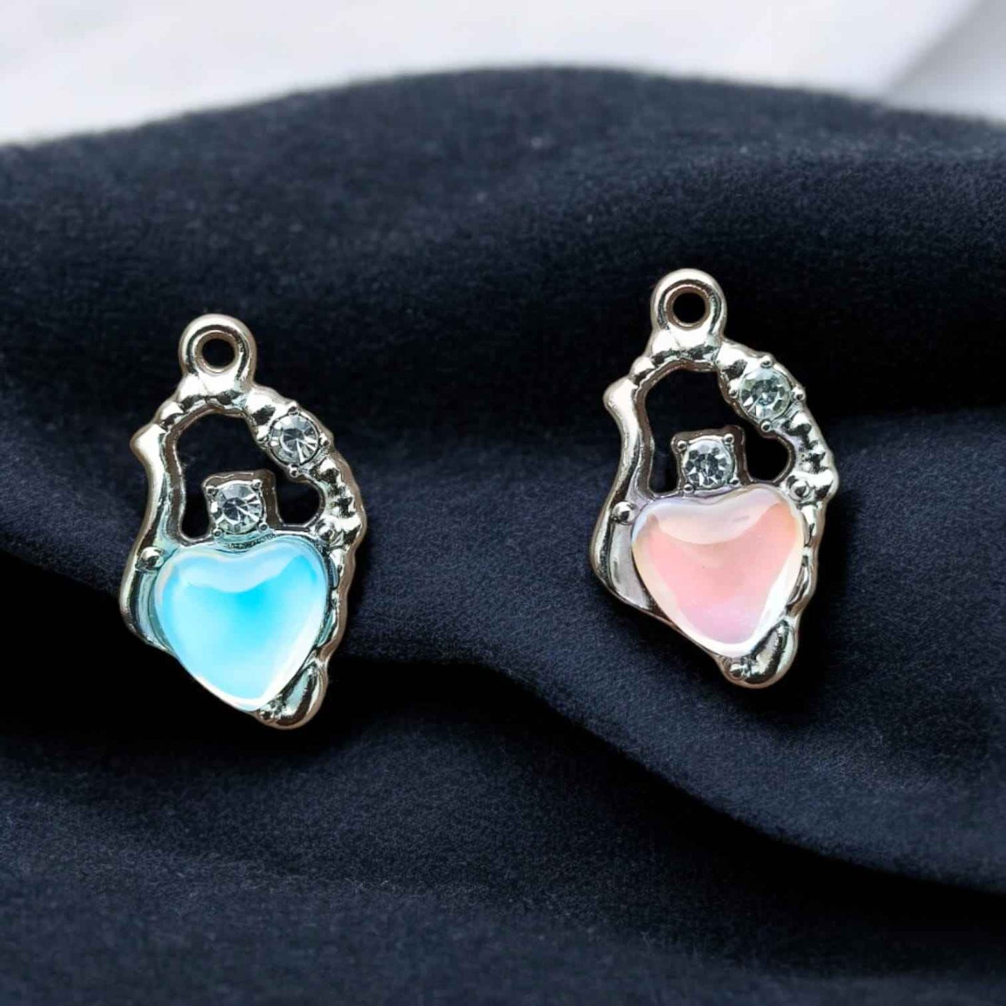 Glass Heart in Stone Pendent