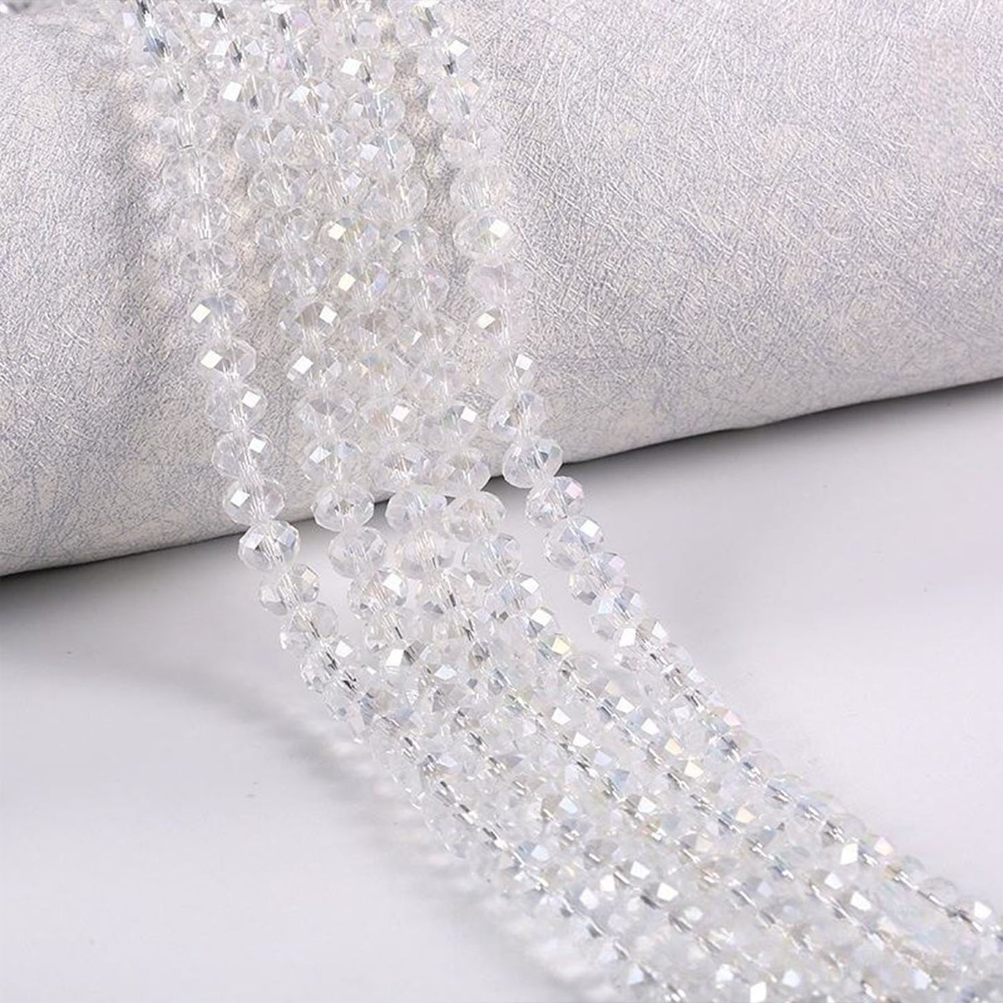 White Crystal Beads - 6 mm