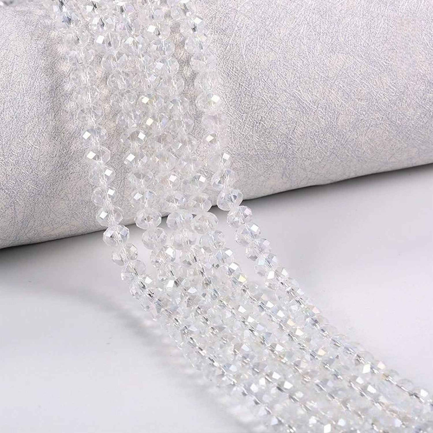 White Crystal Beads - 6 mm