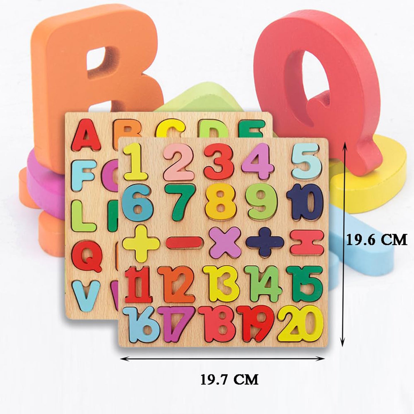 Wooden Alphabets and Number Board Puzzles for Kids