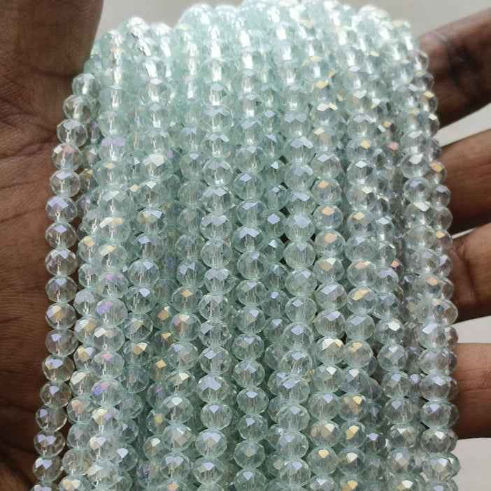 Light Blue Crystal Beads - 6 mm
