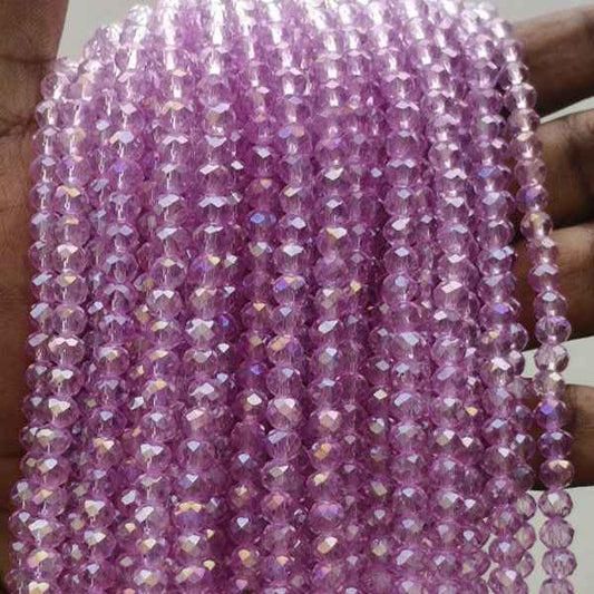 Purple Crystal Beads - 6 mm