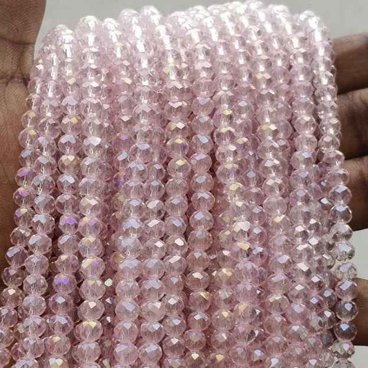 Light Pink Crystal Beads - 6 mm