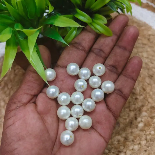 12mm Half White Pearl Beads