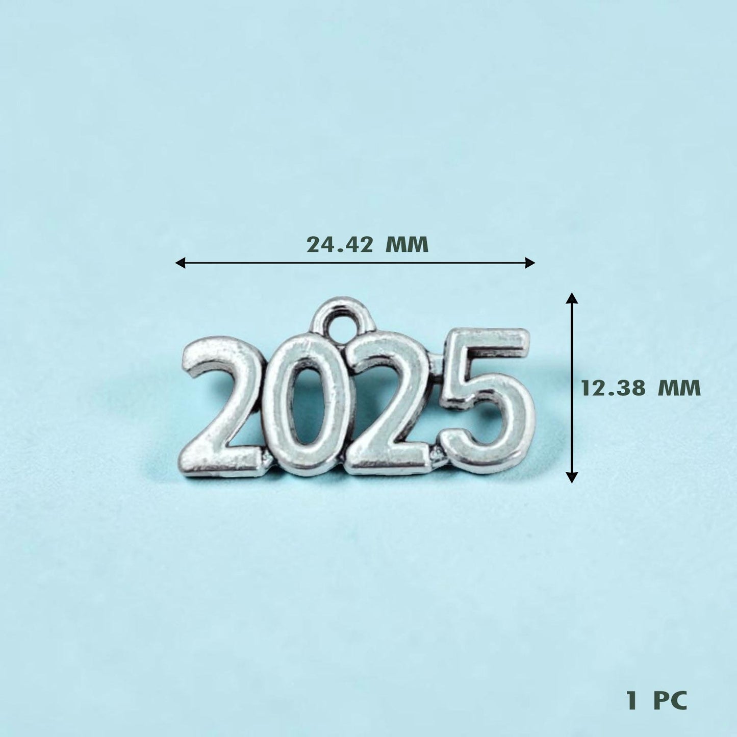 2025 Word Silver Metal Charm