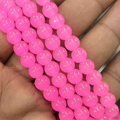 Dark Pink Jelly Beads - 8 mm