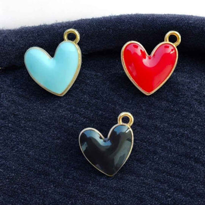 Slanted Plain Heart Charm