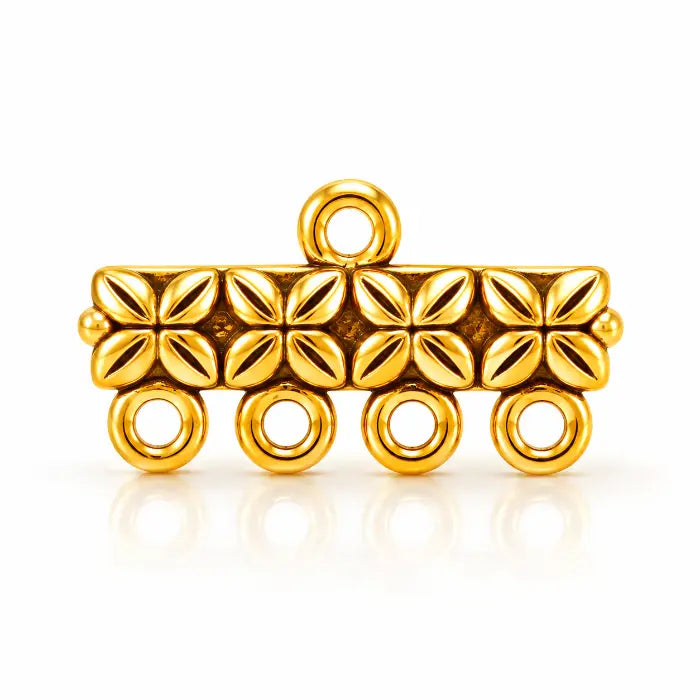 4 Hole Necklace Connector - Gold