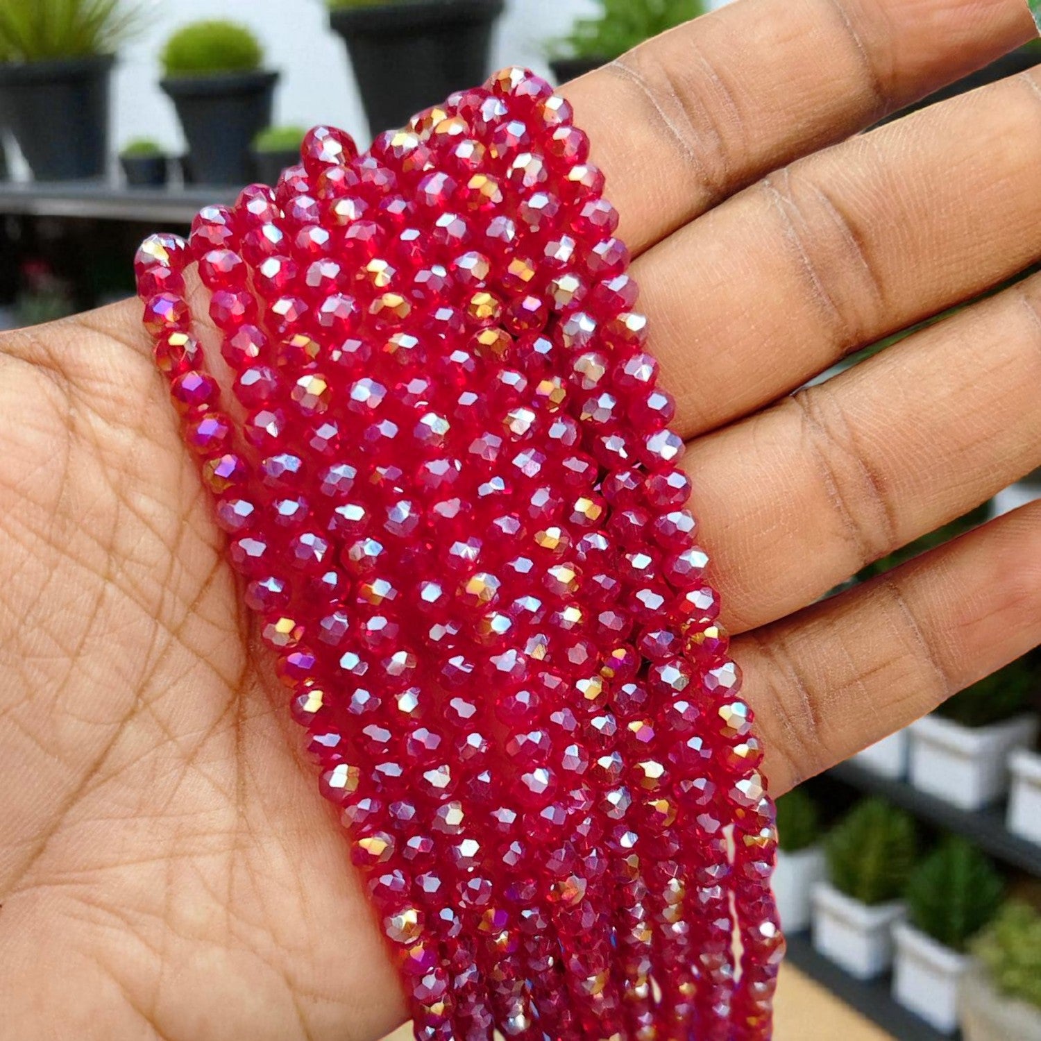 4mm Maroon with Gold Color Crystal Beads – Jewelry & Craft Supplies
