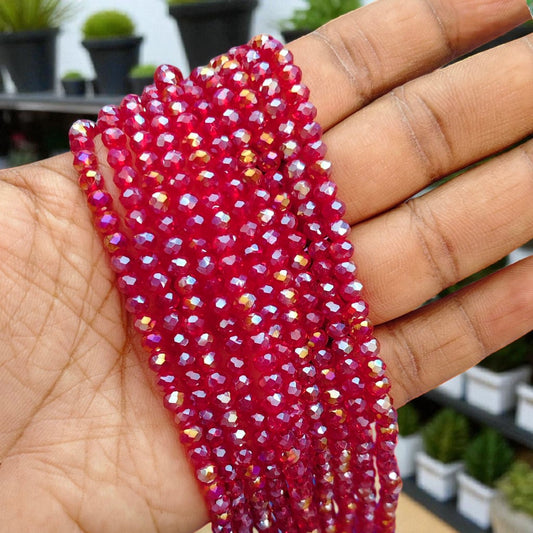 4mm Maroon with Gold Color Crystal Beads – Jewelry & Craft Supplies