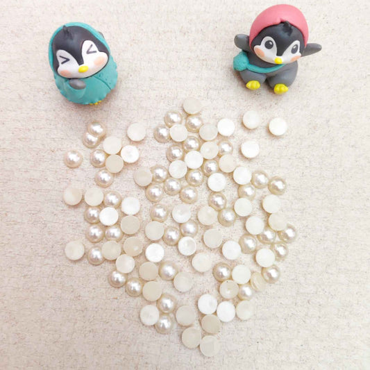 8mm Half Pearl Beads - 10 gms