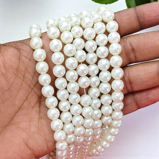 8mm cream color pearl beads for jewellery making