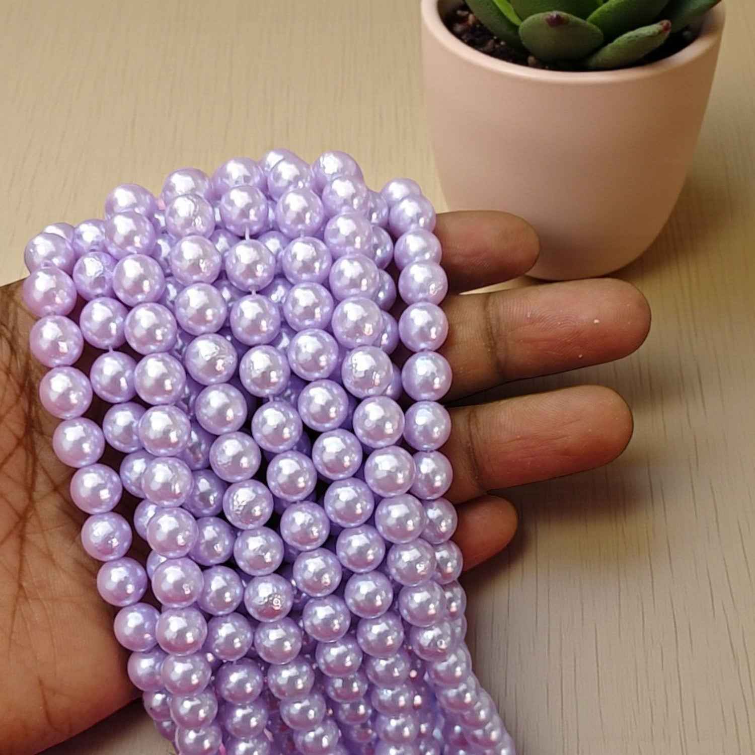 8mm Pearl Beads - Purple Color