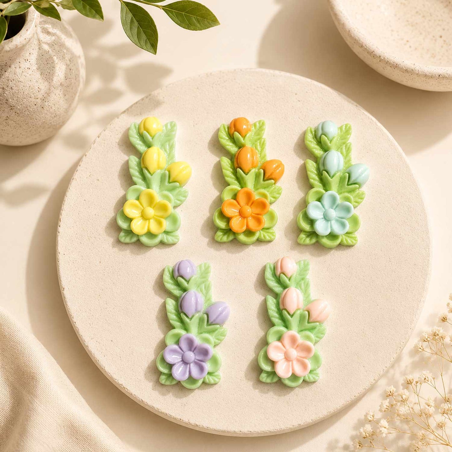 Acrylic Resin Flower Beads - 1 PC