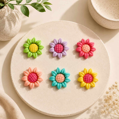Acrylic Resin Sun Flower Beads - 1 Pc - Eva Fashion and Craft