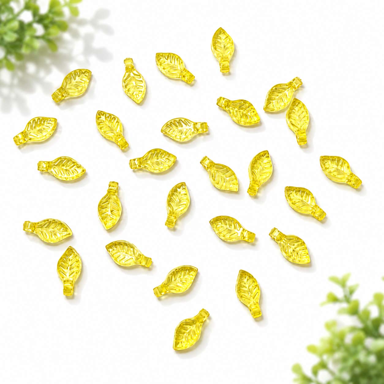 Acrylic Transparent Leaf - Yellow