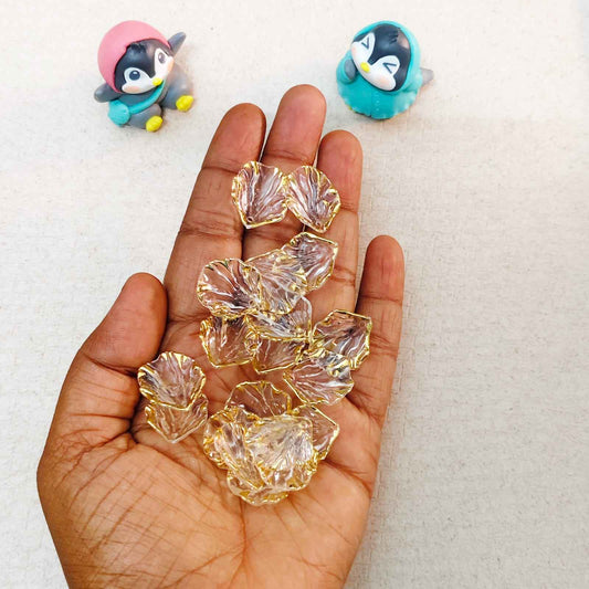 Acrylic Transparent Shell with Gold Border - 10 gms