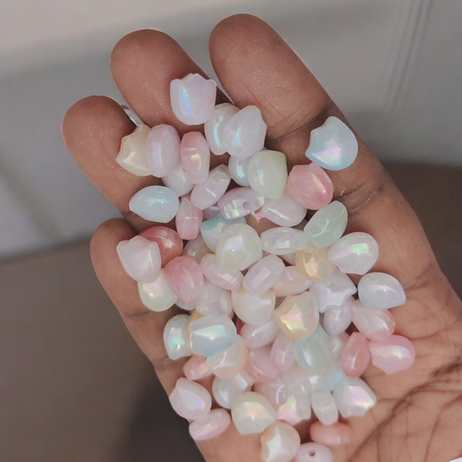 Acrylic tulip fancy beads for jewellery making and DIY craft designs