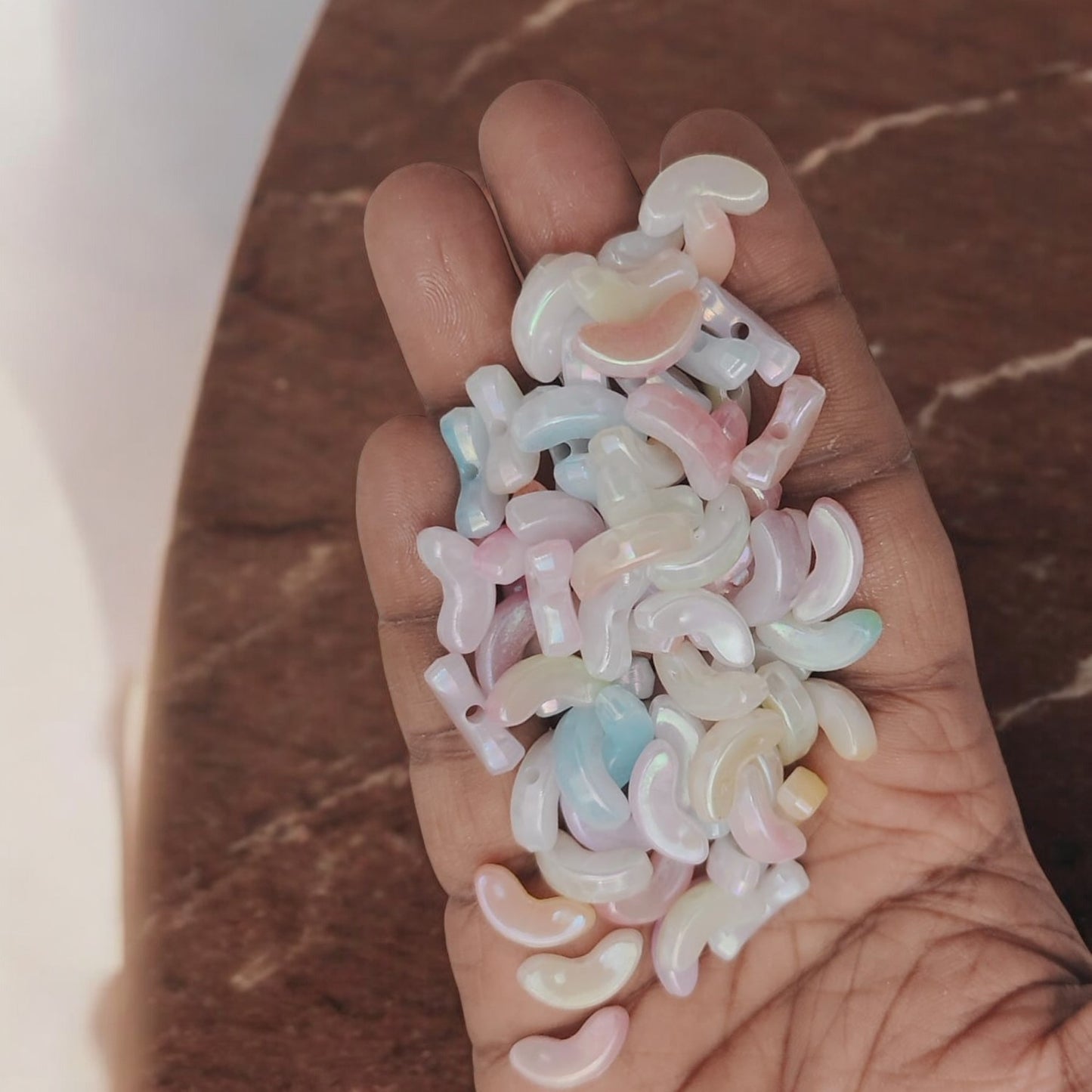 Acrylic tulip leaf fancy beads for jewellery making and DIY craft designs