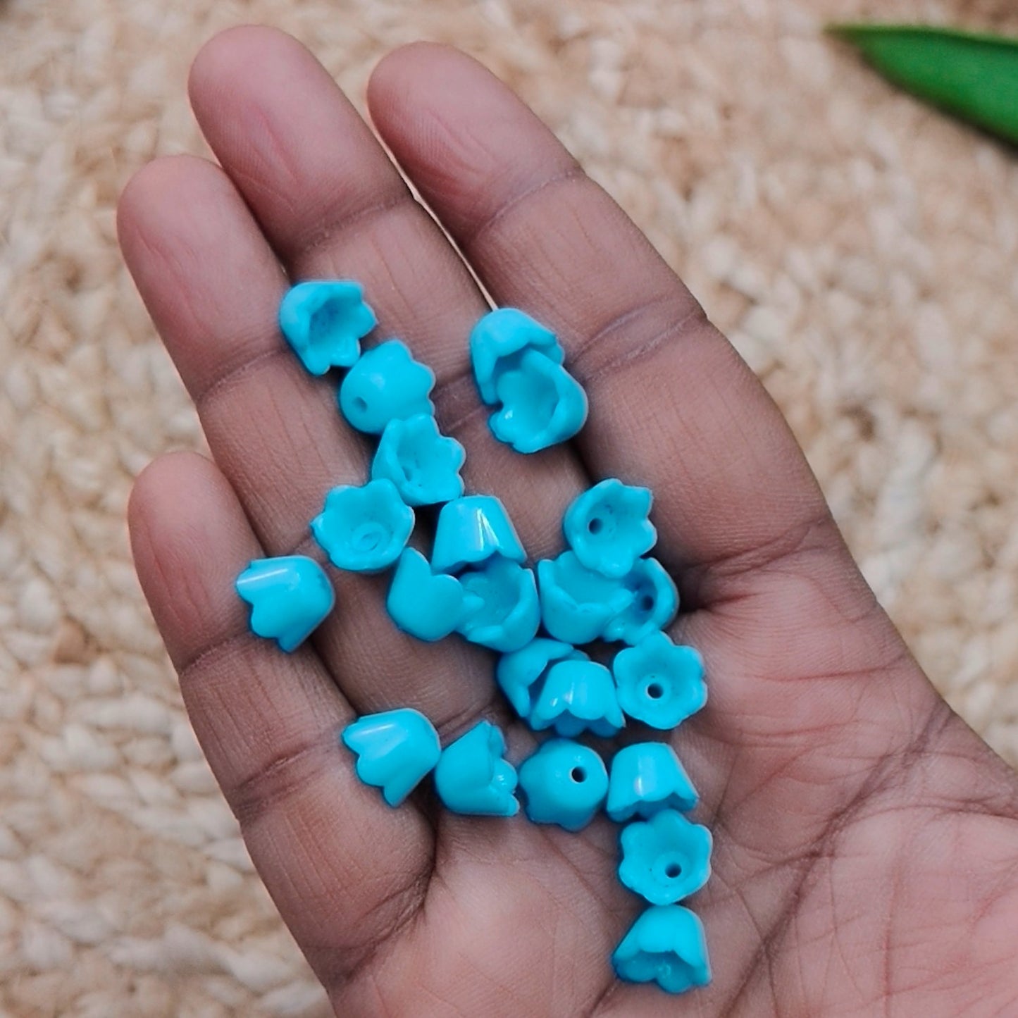 Blue Acrylic Flower Buds Cap for Jewellery Making – Floral Bead Cap