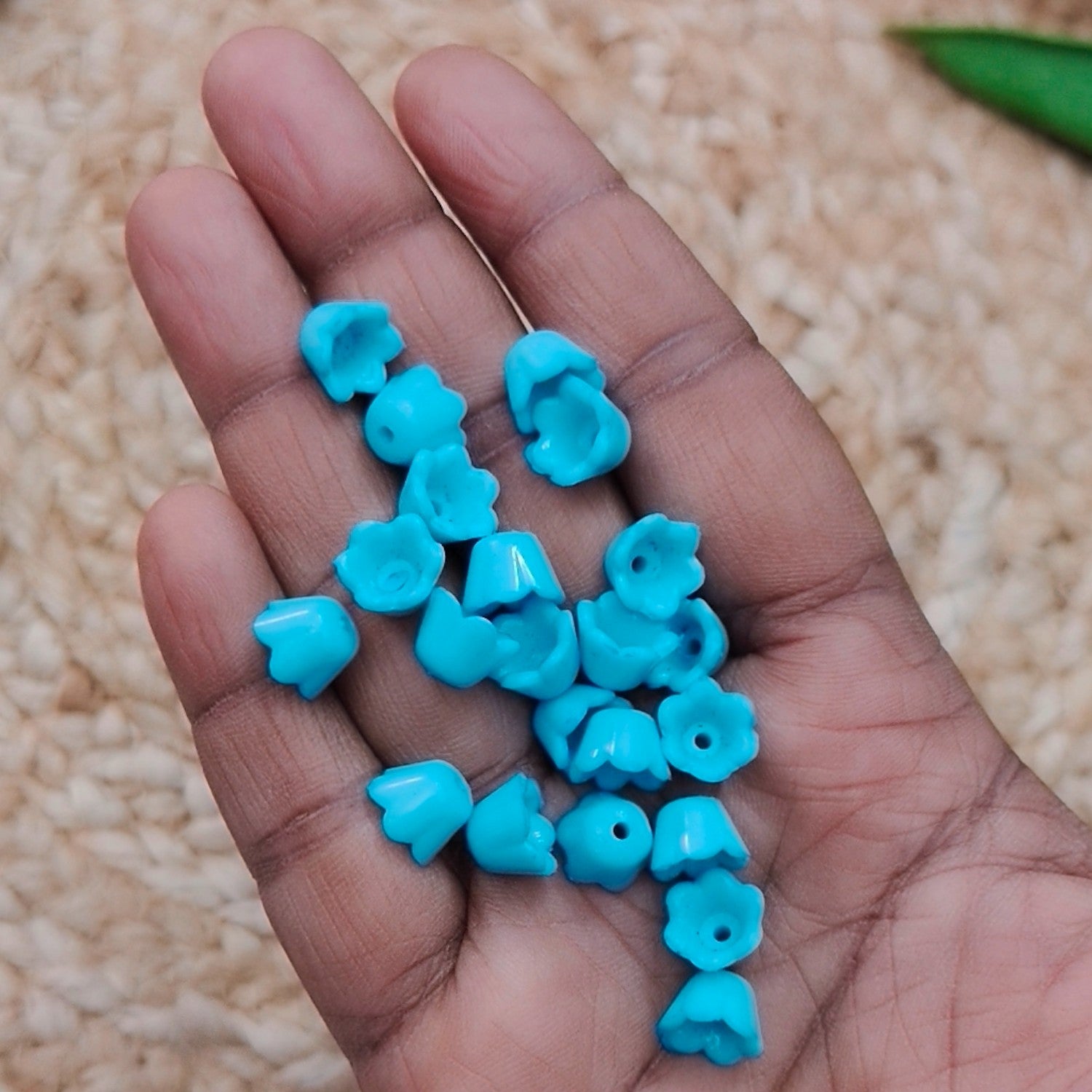 Blue Acrylic Flower Buds Cap for Jewellery Making – Floral Bead Cap