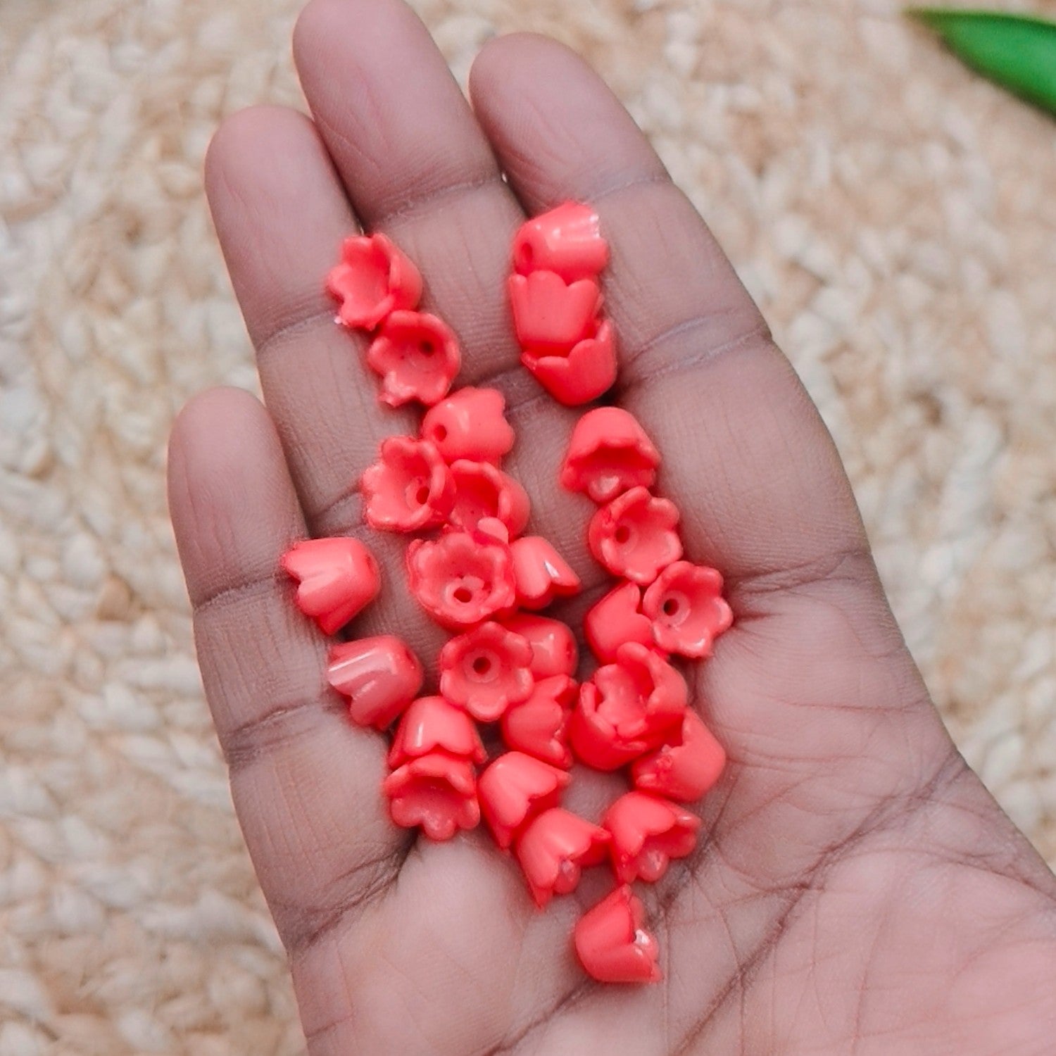 Dark Peach Acrylic Flower Buds Cap for Jewellery Making – Floral Bead Cap