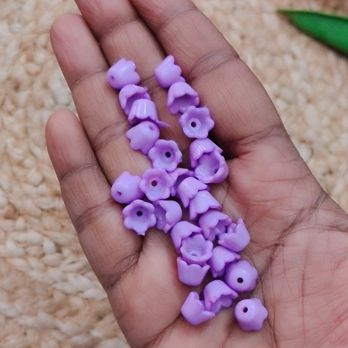 Purple Acrylic Flower Buds Cap for Jewellery Making – Floral Bead Cap