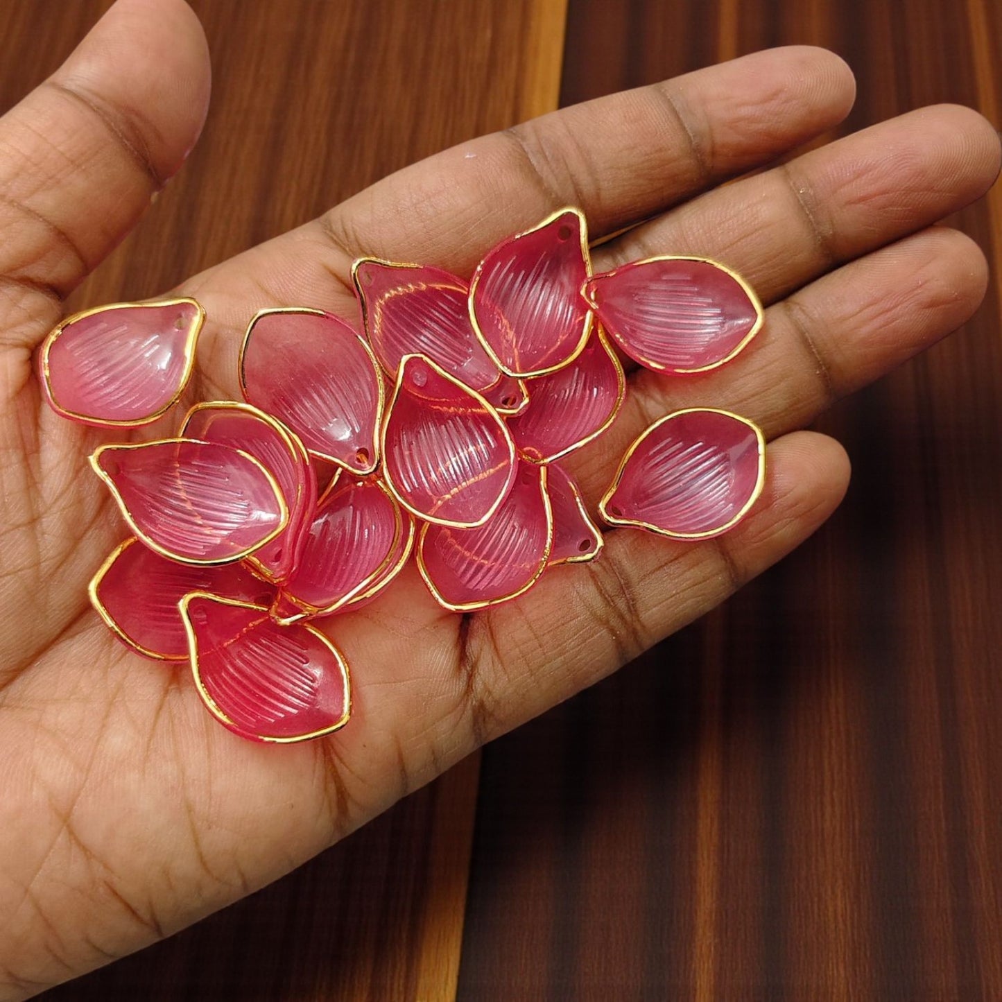Peach Acrylic Leaf Petal for Brooch Making – Lightweight Decorative Petal Component