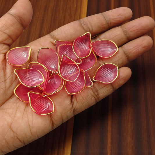 Peach Acrylic Leaf Petal for Brooch Making – Lightweight Decorative Petal Component