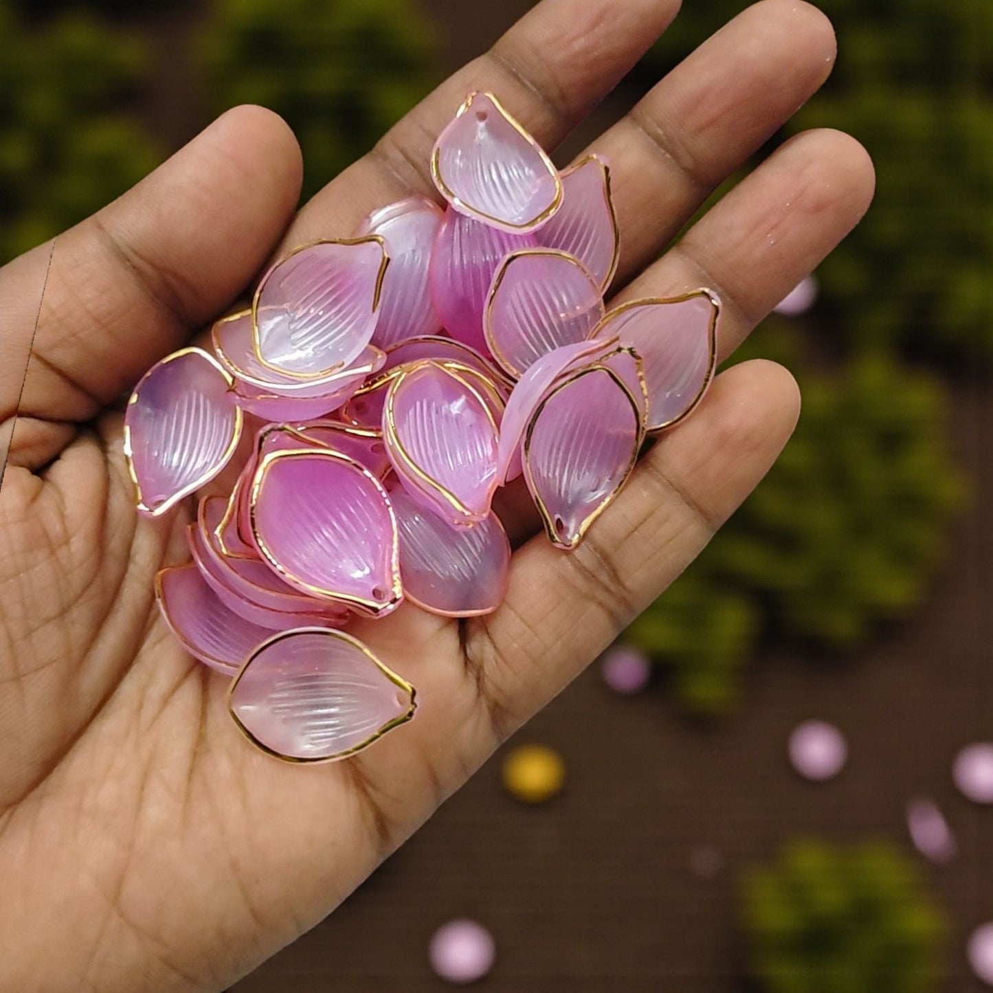 Pink Acrylic Leaf Petal for Brooch Making – Lightweight Decorative Petal Component
