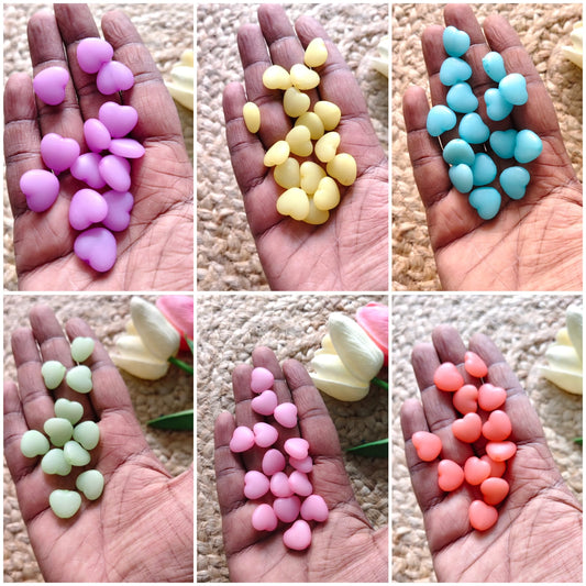 Acrylic matt finish heart bead for jewellery making and DIY crafts