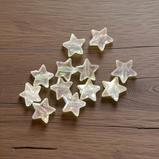 Vibrant Acrylic Rainbow Star Beads for DIY jewelry & crafts. Perfect for bracelets, keychains & kids' projects.