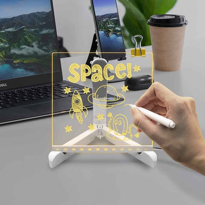 3D Acrylic Writing Board with Adjustable Stand | Glowing Led Message Board