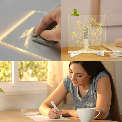 3D Acrylic Writing Board with Adjustable Stand | Glowing Led Message Board