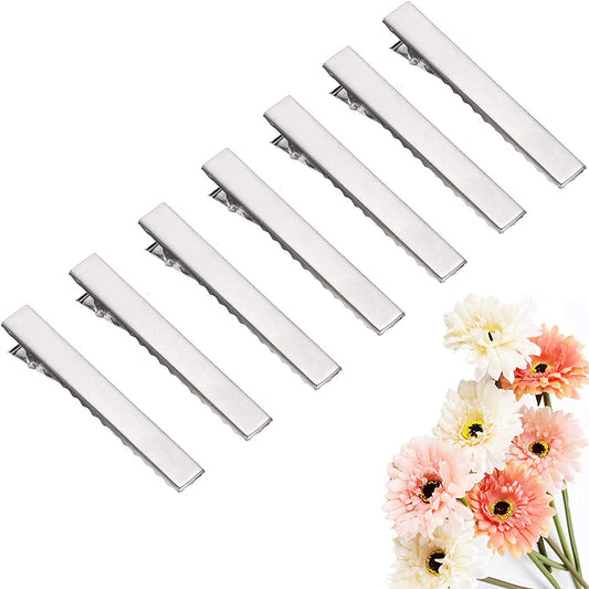 Alligator Hair Clip 4.5 cm - Silver (5 Pcs)