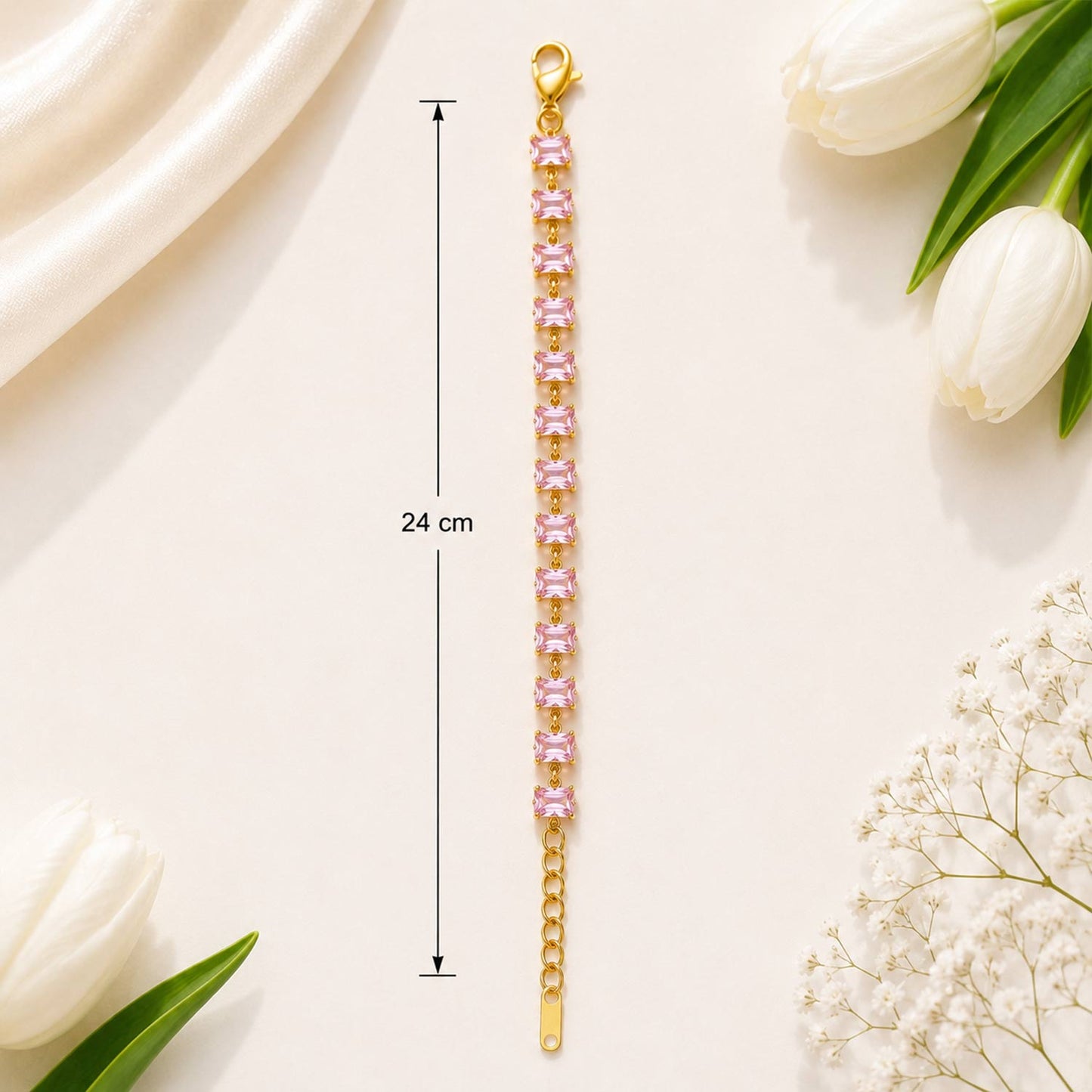 Luxury Anti-Tarnish Stone Bracelet - Pink