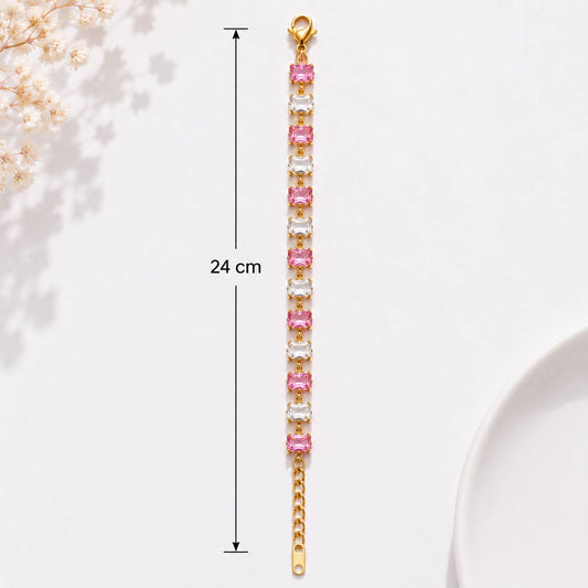 Luxury Anti-Tarnish Stone Bracelet - White & Pink