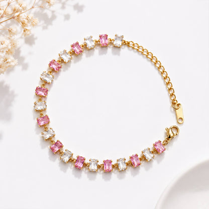 Luxury Anti-Tarnish Stone Bracelet - White & Pink