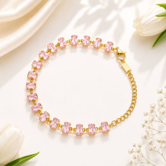Luxury Anti-Tarnish Stone Bracelet - Pink
