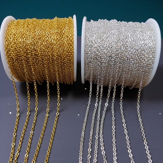 Anti tarnish chain with long-lasting shine for jewellery making and DIY crafts