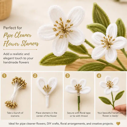 Artificial Flower Stamens - Metallic Gold