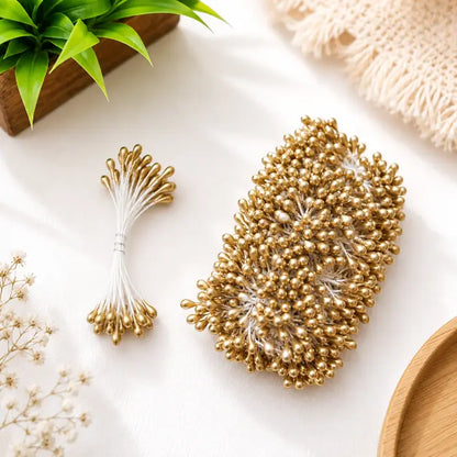 Artificial Flower Stamens - Metallic Gold