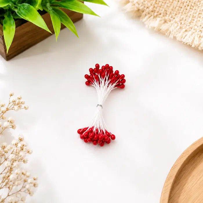 Artificial Flower Stamens - Red